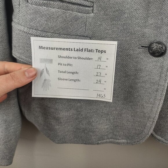 Women's Banana Republic Light Gray Academy Blazer Cotton Size 8 - Picture 8 of 8